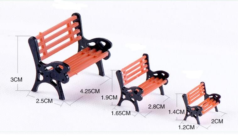 Park Deck Chair Stool Fairy Garden Micro Landscape Miniature Fairy Garden Bench Ornament Bonsai Diy Fairy Garden Accessories - 描述图 3