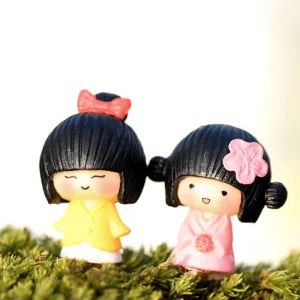 Cartoon Girl Fairy Garden Figurine Mini Resin Doll For Moss Micro Landscape, Miniature Garden Ornament Picture Of Fairy Garden Supplies