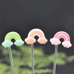 Lovely Three-colour Rainbow Pink color Rainbow Miniature Fairy Garden Decoration Terrariums Fairy Garden Accessories Material Resin Bonsai Fairy Garden Ornament