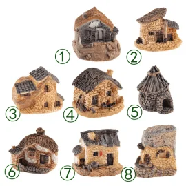 8Style Small House Fairy Garden Castle Villa Micro Landscape Miniature Garden Decorate Fairy Garden Accessories Resin Small House Fairy Garden Decoration Villa Image from Fairy Garden Supplies