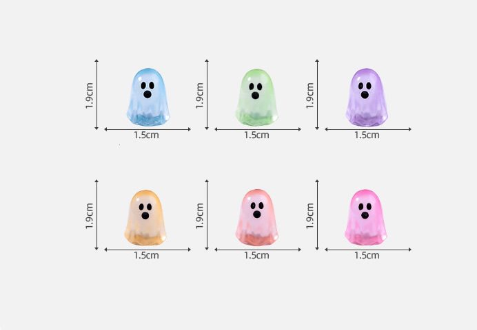 Glow In The Dark Cute Ghost Mini Decorations Diy Fairy Garden Accessories Halloween Miniature Figurines Micro Landscape Terrarium Hanging Ornaments - 描述图 1