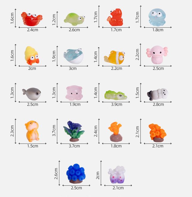 Resin Mini Marine Animal Coral Fish Figurines Aquarium Fish Tank Landscaping Decor Diy Beach Micro Landscape Ornaments Tiny Miniature Decor Accessories - 描述图 2