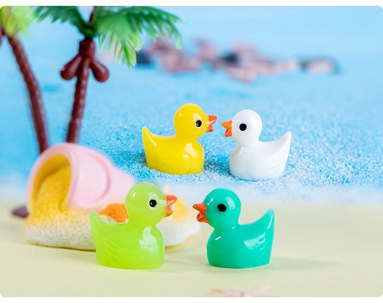 Mini Fairy Garden Small Yellow Duck Doll Toys Pendant Miniature Garden Aquarium Fairy Garden Decoration Terrariums Fairy Garden Accessories Resin Arts And Crafts Original Bonsai Animal - 描述图 1