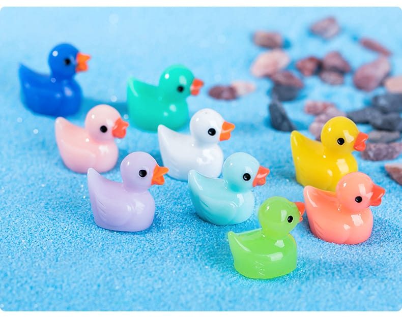 Mini Fairy Garden Small Yellow Duck Doll Toys Pendant Miniature Garden Aquarium Fairy Garden Decoration Terrariums Fairy Garden Accessories Resin Arts And Crafts Original Bonsai Animal - 描述图 2