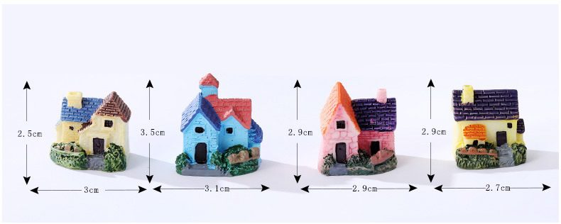 Miniature Fairy Garden Rural Villa Small House Pot Bonsai Fairy Garden Micro Landscape Miniature Garden Resin Castle Fairy Garden Decoration Terrariums Fairy Garden Accessories - 描述图 1