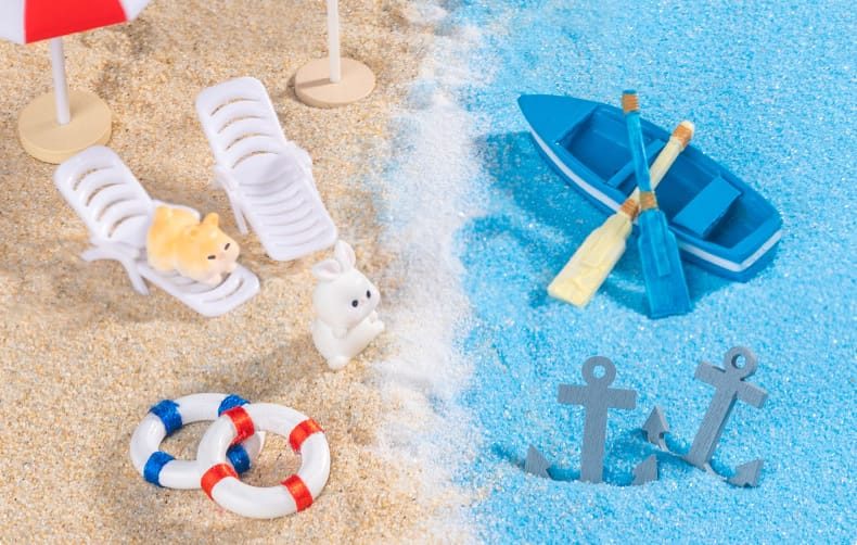 Mini Fairy Garden Boat Resin Figurines Terrariums Miniature Garden Bonsai Fairy Garden Decoration Artificial Sunshade Beach Chair Boat Anchor Life Buoy Girl Doll Seascape Fish Tank Diy Home Fairy Garden Accessories Aquarium - 描述图 7