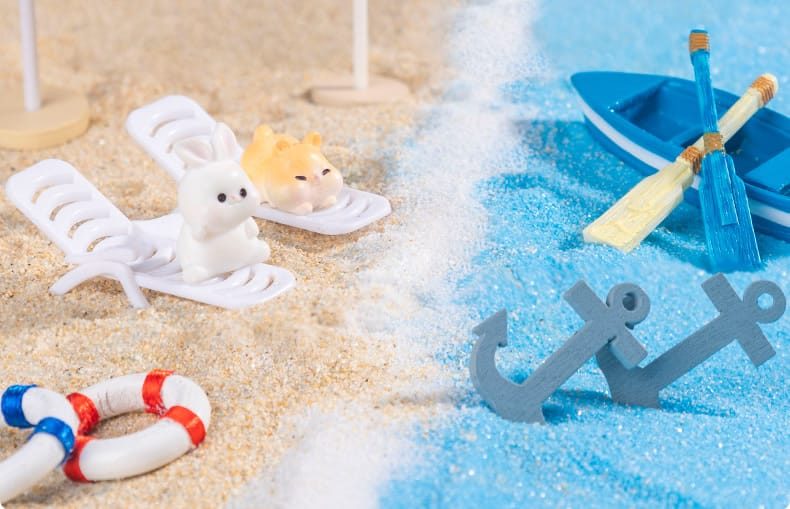 Mini Fairy Garden Boat Resin Figurines Terrariums Miniature Garden Bonsai Fairy Garden Decoration Artificial Sunshade Beach Chair Boat Anchor Life Buoy Girl Doll Seascape Fish Tank Diy Home Fairy Garden Accessories Aquarium - 描述图 6