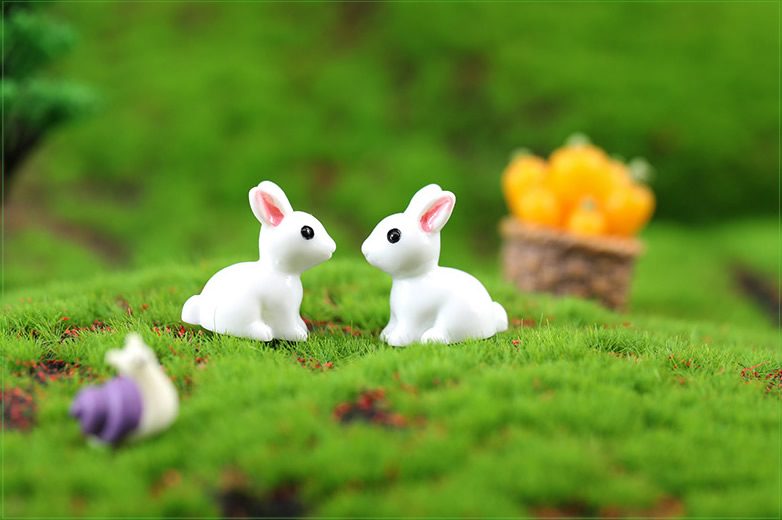 Lovely Miniature Fairy Garden Accessories Terrariums Mini Rabbit Resin Fairy Ornament Bonsai Flower Plant Pot Home Figurine Animal Decor Supply Desk Office Room Decor Cartoon Child Gift - 描述图 6