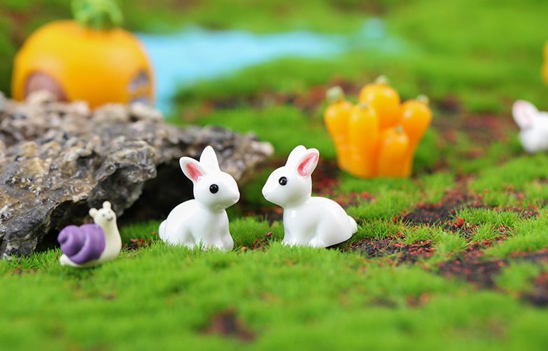 Lovely Miniature Fairy Garden Accessories Terrariums Mini Rabbit Resin Fairy Ornament Bonsai Flower Plant Pot Home Figurine Animal Decor Supply Desk Office Room Decor Cartoon Child Gift - 描述图 8