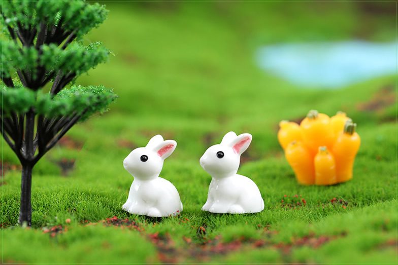 Lovely Miniature Fairy Garden Accessories Terrariums Mini Rabbit Resin Fairy Ornament Bonsai Flower Plant Pot Home Figurine Animal Decor Supply Desk Office Room Decor Cartoon Child Gift - 描述图 7
