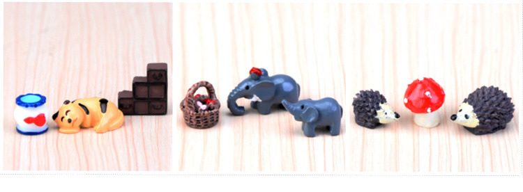 Small Dog Small Pig Cartoon Animal Three-piece Doll Original Fairy Garden Micro Landscape Miniature Garden Small Fairy Garden Decoration Fairy Garden Accessories Resin Arts And Crafts - 描述图 2