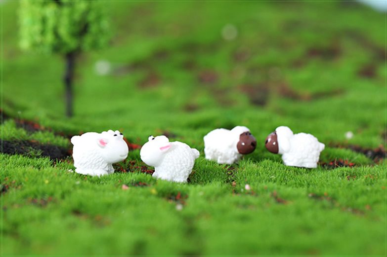 Lovers Ssheep Statue White Sheep Figurine Small Sheep Metoo Shaun Sheep Moss Fairy Garden Animals Micro Landscape Miniature Garden Fairy Garden Decoration Wholesale Fairy Garden Accessories Supplies Resin Fairy Garden Ornament - 描述图 5