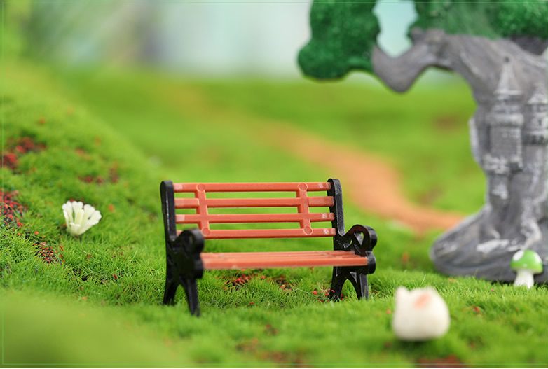 Park Deck Chair Stool Fairy Garden Micro Landscape Miniature Fairy Garden Bench Ornament Bonsai Diy Fairy Garden Accessories - 描述图 4