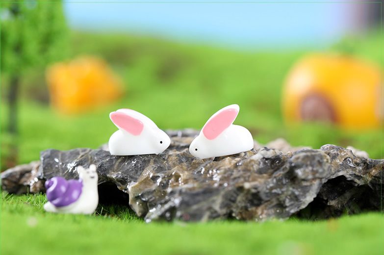 Small White Rabbit Bunnies Tuzki Big Ears Bunnies Cheap Fairy Garden Supplies Micro Landscape Miniature Garden Wholesale Fairy Garden Kits Accessories Resin Terrariums Fairy Garden Decoration - 描述图 5
