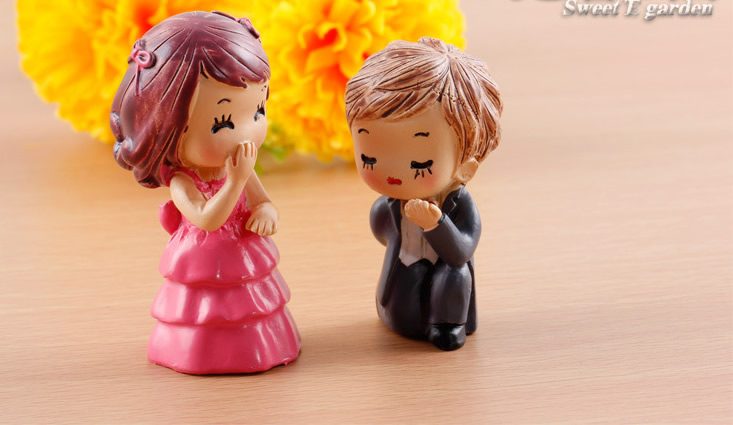 Lovers Fairy Garden Decoration Fairy Garden Accessories Wedding Propose Moss Fairy Garden Micro Landscape Miniature Garden Resin Bride And Groom Small - 描述图 3