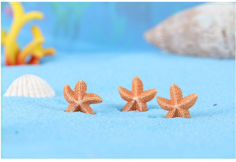 Aquarium Small Starfish Horn Starfish Mediterranean Sea Style Resin Fairy Garden Decoration Pot Bonsai Fairy Garden Accessories Fairy Garden Micro Landscape Miniature Garden Original Decorate Terrariums Artificial Animal - 描述图 3