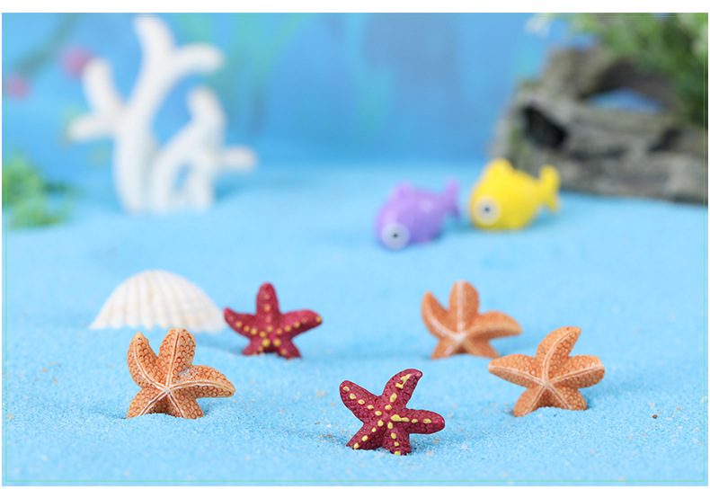 Aquarium Small Starfish Horn Starfish Mediterranean Sea Style Resin Fairy Garden Decoration Pot Bonsai Fairy Garden Accessories Fairy Garden Micro Landscape Miniature Garden Original Decorate Terrariums Artificial Animal - 描述图 4