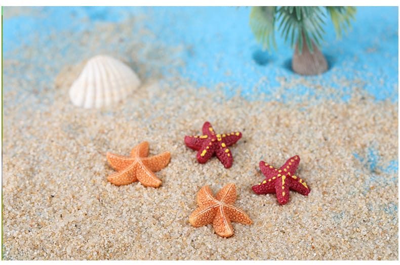 Aquarium Small Starfish Horn Starfish Mediterranean Sea Style Resin Fairy Garden Decoration Pot Bonsai Fairy Garden Accessories Fairy Garden Micro Landscape Miniature Garden Original Decorate Terrariums Artificial Animal - 描述图 5