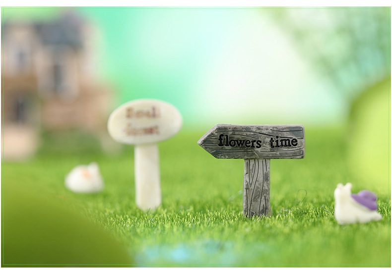 Fairy Garden Signpost Miniature Garden Guideboard Fairy Garden Ornament Doll Diy Assemble Toys Plant Pot Terrariums Bonsai Decor Road Signs Fairy Garden Accessories - 描述图 6