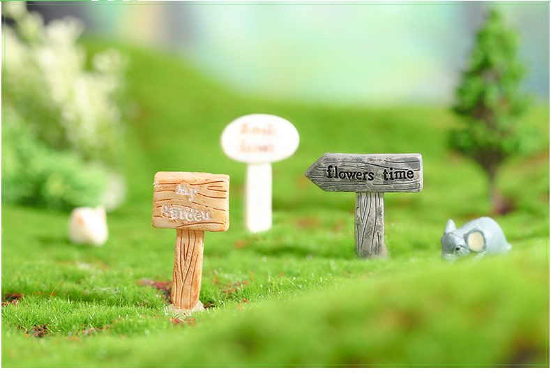 Fairy Garden Signpost Miniature Garden Guideboard Fairy Garden Ornament Doll Diy Assemble Toys Plant Pot Terrariums Bonsai Decor Road Signs Fairy Garden Accessories - 描述图 7