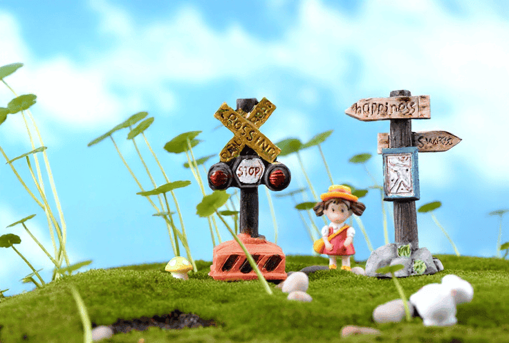 Moss Fairy Garden Micro Landscape Miniature Garden Decorate Fairy Garden Decoration Fairy Garden Accessories Zakkagroceries Emulational Signpost Fleshyflowerpot Accessories - 描述图 1