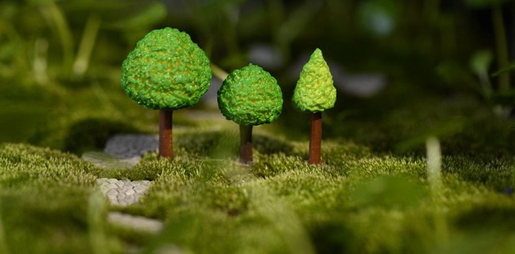 Artificial Green Trees Small Tree Mini Fairy Garden Plants Micro Landscape Miniature Garden Decoration Fairy Garden Accessories Succulent Plants - 描述图 3