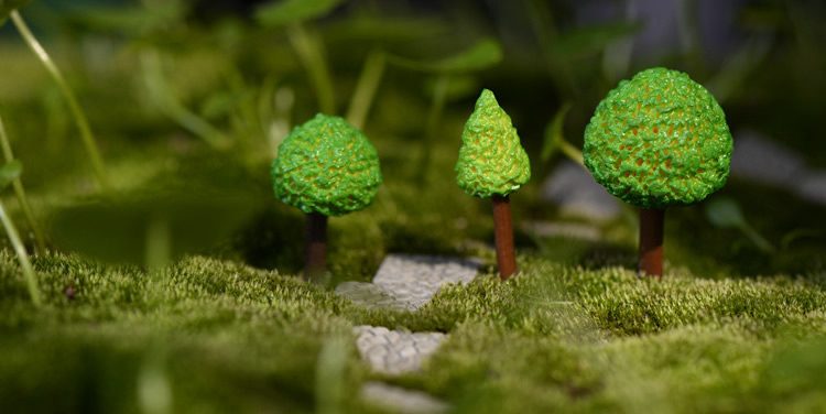 Artificial Green Trees Small Tree Mini Fairy Garden Plants Micro Landscape Miniature Garden Decoration Fairy Garden Accessories Succulent Plants - 描述图 2