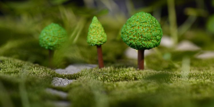 Artificial Green Trees Small Tree Mini Fairy Garden Plants Micro Landscape Miniature Garden Decoration Fairy Garden Accessories Succulent Plants - 描述图 1