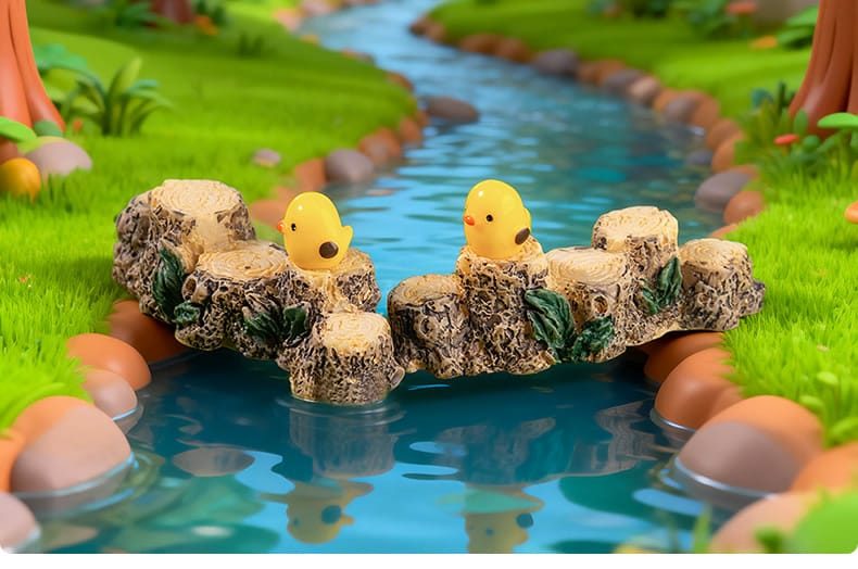 Miniature Garden Decorate Fairy Garden Decoration Stump Bridge Fairy Garden Accessories Comic Cartoon Emulational Stub Bridge - 描述图 3