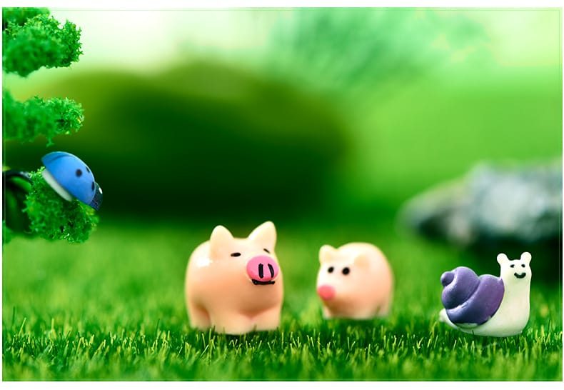 Mini Fairy Garden Kits Animal Pig Doll Micro Landscape Miniature Garden Decorate Pot Bonsai Fairy Garden Decoration Terrariums Fairy Garden Accessories Pig And Small Kids Pig Toys Fairy Garden Supplies Decoration - 描述图 3