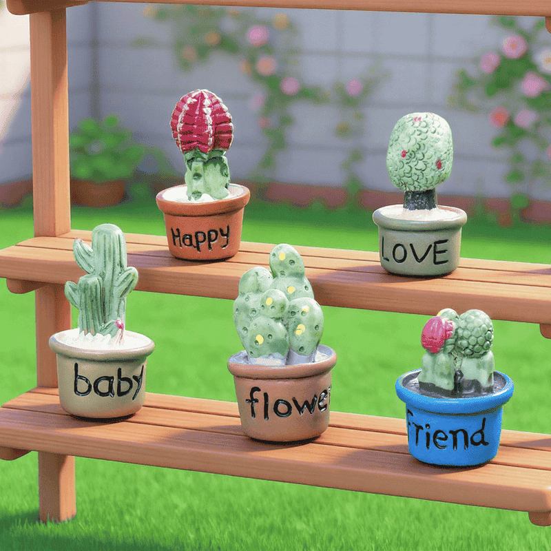 Moss Fairy Garden Micro Landscape Miniature Garden Ecology Bottle Fairy Garden Decoration Fairy Garden Accessories Emulational Small Pot Diy Assemble Resin - 描述图 1