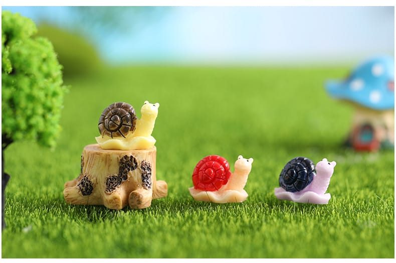 Moss Fairy Garden Micro Landscape Miniature Garden Succulent Plants 3 Color Snail Resin Craftwork Fairy Garden Decoration Fairy Garden Accessories Diy Material - 描述图 3
