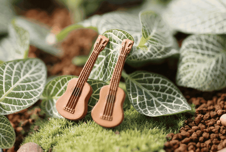 Moss Fairy Garden Micro Landscape Miniature Garden Landscaping Fairy Garden Decoration Fairy Garden Accessories Mini Emulational Guitar Piano Diy Decorate - 描述图 3