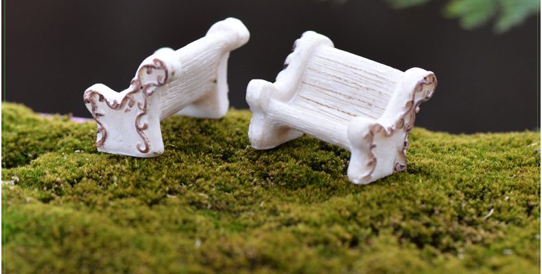 Resin White Flower Chair Shot Stage Property Fairy Garden Micro Landscape Miniature Garden Fairy Garden Decoration Fairy Garden Accessories Resin Arts And Crafts Fairy Garden Ornament - 描述图 2