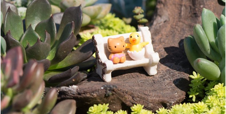 Resin White Flower Chair Shot Stage Property Fairy Garden Micro Landscape Miniature Garden Fairy Garden Decoration Fairy Garden Accessories Resin Arts And Crafts Fairy Garden Ornament - 描述图 3