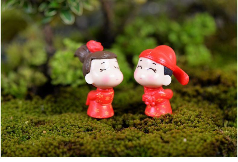 Lovers Doll The Two Generation Bride And Groom Wedding Fairy Garden Decoration Fairy Garden Accessories Fairy Garden Micro Landscape Miniature Garden Original Fairy Garden Decoration Fairy Garden Accessories Arts And Crafts - 描述图 1