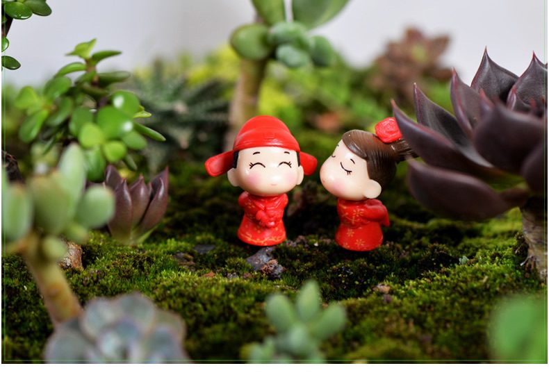 Lovers Doll The Two Generation Bride And Groom Wedding Fairy Garden Decoration Fairy Garden Accessories Fairy Garden Micro Landscape Miniature Garden Original Fairy Garden Decoration Fairy Garden Accessories Arts And Crafts - 描述图 2