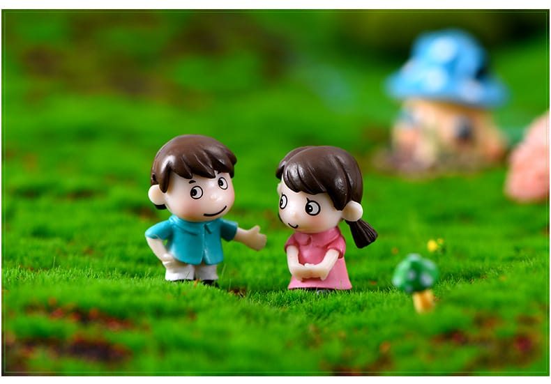 Moss Fairy Garden Micro Landscape Miniature Garden Fairy Garden Decoration Fairy Garden Accessories Lovers Fairy Garden Decoration Fairy Garden Accessories Shy Lovers Diymaterial Landscaping Decorate - 描述图 2