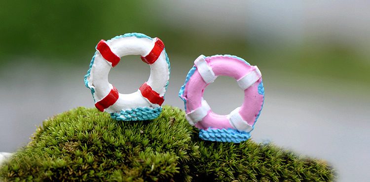 Fairy Garden Micro Landscape Miniature Garden Original Green Plants Gift Mediterranean Sea Style Big Swim Ring Swimming Ring Decorate Fairy Garden Decoration Fairy Garden Accessories - 描述图 1