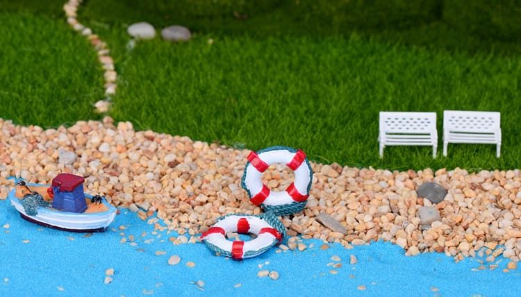 Fairy Garden Micro Landscape Miniature Garden Original Green Plants Gift Mediterranean Sea Style Big Swim Ring Swimming Ring Decorate Fairy Garden Decoration Fairy Garden Accessories - 描述图 3