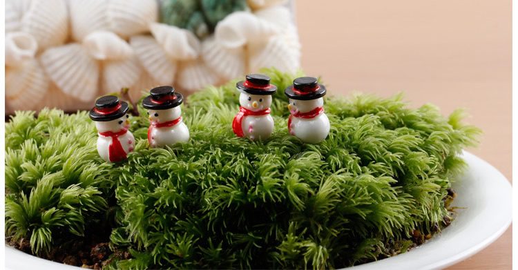 Moss Fairy Garden Micro Landscape Miniature Garden Fairy Garden Ornament Resin Christmas Hat Snow Doll Doll Diyassemble Small Fairy Garden Decoration Fairy Garden Accessories Toys Wholesale - 描述图 3