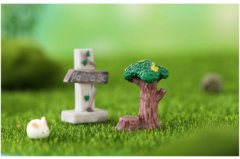 Moss Fairy Garden Micro Landscape Miniature Garden Decorate Fairy Garden Decoration Fairy Garden Accessories Zakkagroceries Emulational Signpost Four Style Stub Signpost - 描述图 1