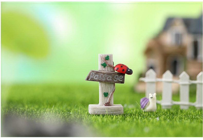 Moss Fairy Garden Micro Landscape Miniature Garden Decorate Fairy Garden Decoration Fairy Garden Accessories Zakkagroceries Emulational Signpost Four Style Stub Signpost - 描述图 2