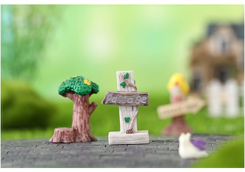 Moss Fairy Garden Micro Landscape Miniature Garden Decorate Fairy Garden Decoration Fairy Garden Accessories Zakkagroceries Emulational Signpost Four Style Stub Signpost - 描述图 3