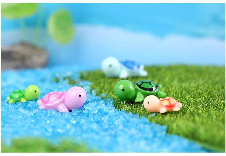 5 Pcs Colorful Mini Turtle Diy Toys Crafts Figure Moss Terrarium Fairy Garden Ornament Landscape Decor Home Decor - 描述图 1
