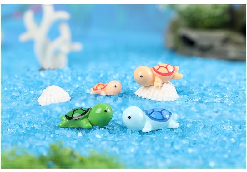 5 Pcs Colorful Mini Turtle Diy Toys Crafts Figure Moss Terrarium Fairy Garden Ornament Landscape Decor Home Decor - 描述图 2
