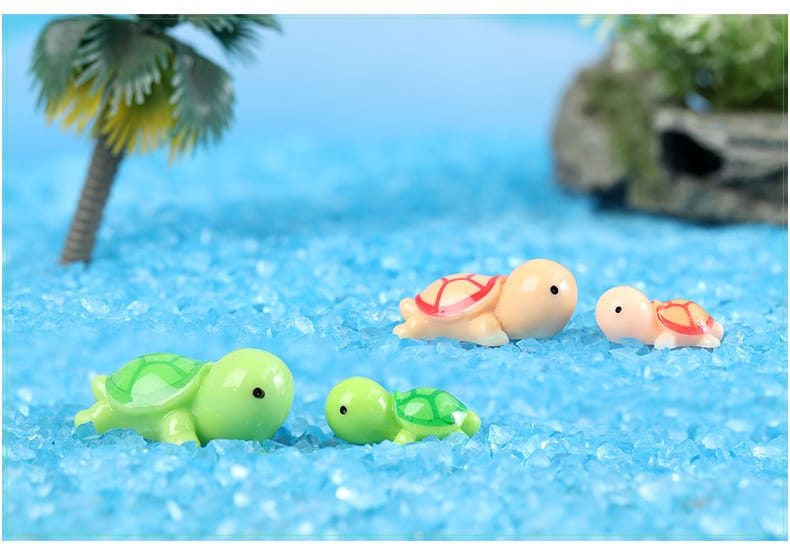5 Pcs Colorful Mini Turtle Diy Toys Crafts Figure Moss Terrarium Fairy Garden Ornament Landscape Decor Home Decor - 描述图 3