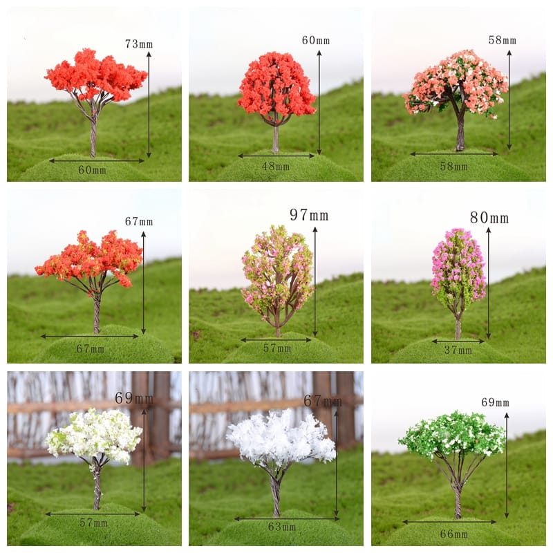 Fairy Garden Plants Mini Miniature Garden Ornament Artificial Tree Crafts Bonsai Figurine Terrarium Accessories Diy Fairy Garden Supplies - 描述图 2