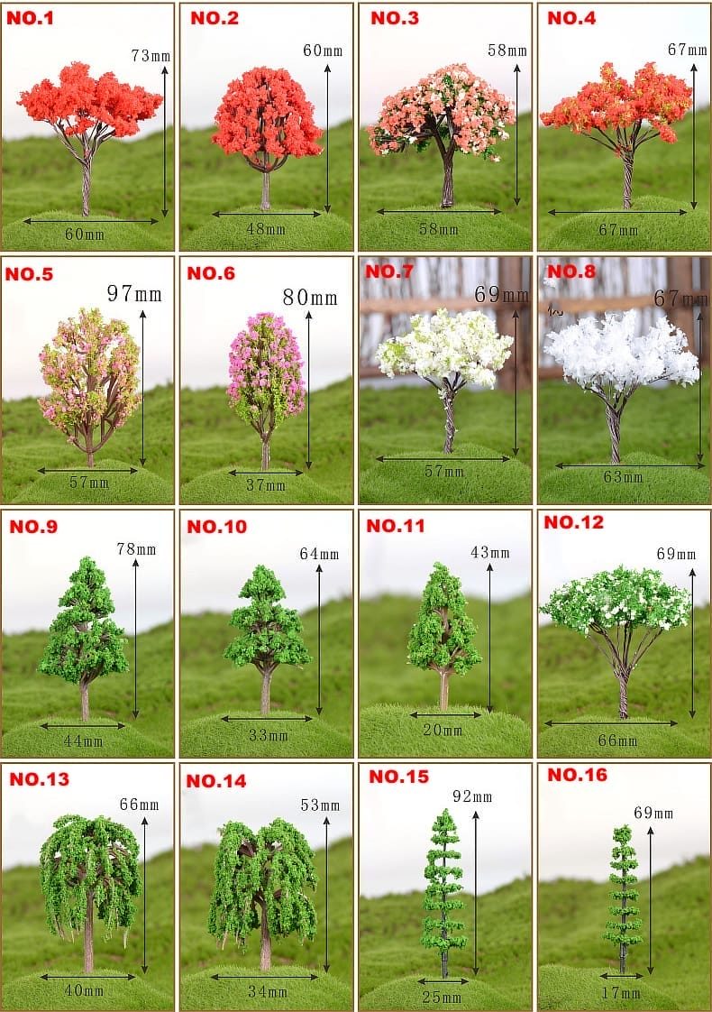 Fairy Garden Plants Mini Miniature Garden Ornament Artificial Tree Crafts Bonsai Figurine Terrarium Accessories Diy Fairy Garden Supplies - 描述图 1