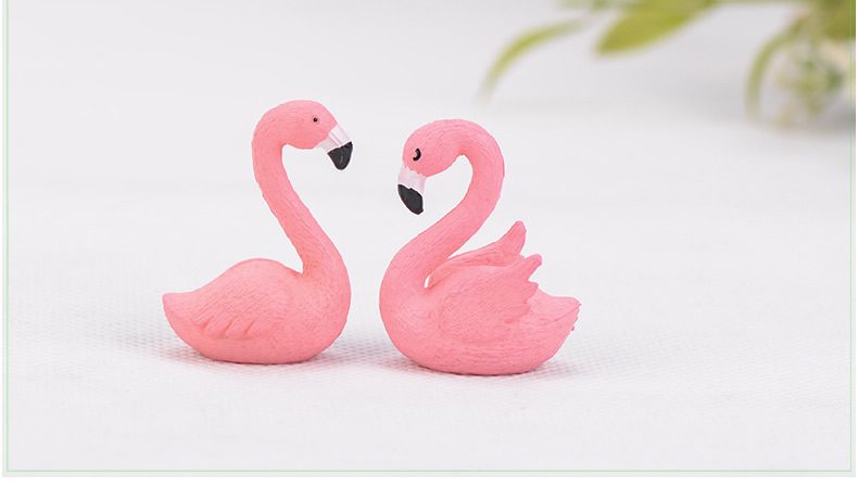 Decorative Beautiful Plastic Pink Delicate Flamingo Fairy Garden Decor Craft Dollhouse Accessory - 描述图 1